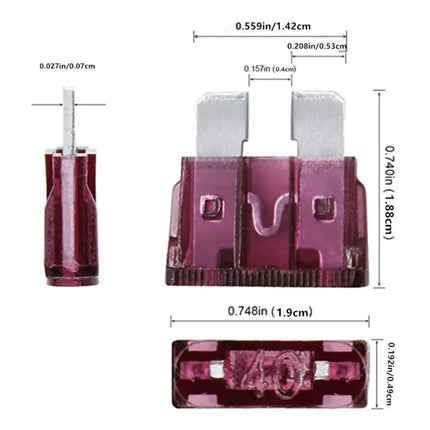 100 Pcs 10 Specifications Automotive Fuse Set 2A 3A 5A 7.5A 10A 15A