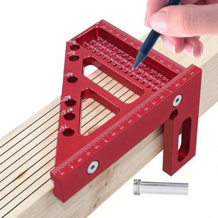 3D Multi-Angle Metric/Inch Measuring Ruler, 45/90 Degree Aluminum