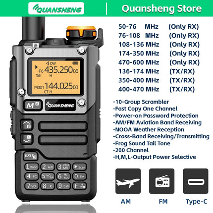 Quansheng UV K5 8 Walkie Talkie Am Fm Communication Two Way Radio