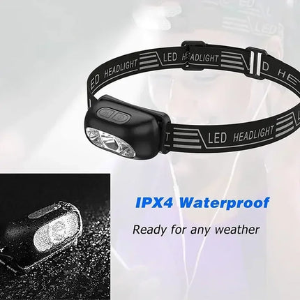 Strong Light Headlamp Portable LED Sensor Headlamp USB Rechargeable