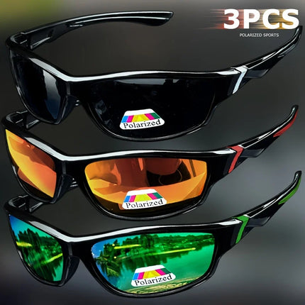 1/3PCS Vintage Sports Sunglasses Men Women Fishing Running Cycling