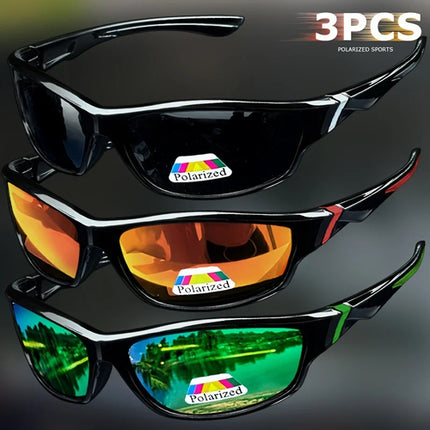 1/3PCS Vintage Sports Sunglasses Men Women Fishing Running Cycling