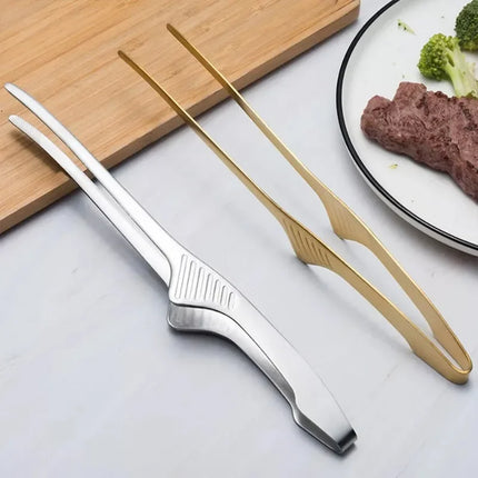 Stainless Steel Precision Kitchen Tongs Tweezers Non-slip Heat