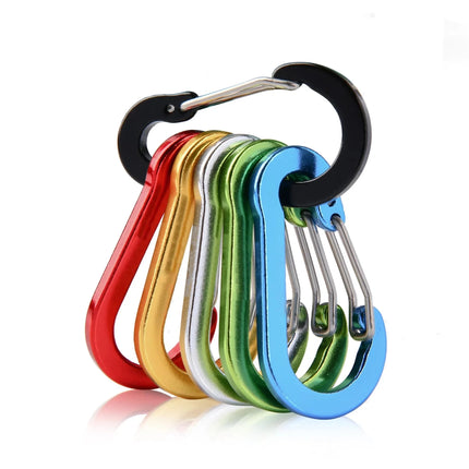 6pcs Carabiner Clip Aluminum Alloy Keychain Lock Buckle Snap D-Ring