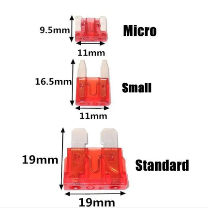 Medium Mini Auto Car Fuses 2A/3A/5A/7.5A/10A/15A/20A/25A/30A/35A Amp