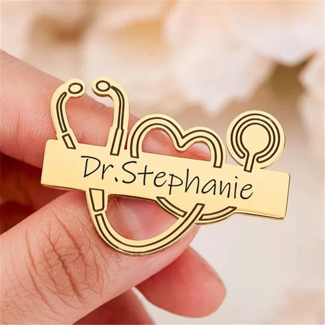 Customized Engraved Your Name Personalized LOGO Lapel Pin Brooch For
