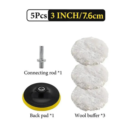 5Pcs 3/4/5 Inch Polishing Kit Car Polishing Pad Car Waxing Sponge Disk