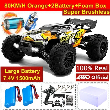 4WD 1:16 80KM/H Super Brushless 50KM/H Brushed RC Car 4x4 Off Road