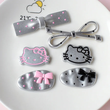 MINISO Silvery Hello Kitty Set Girls Women Shoe Charms DIY Hole Shoes