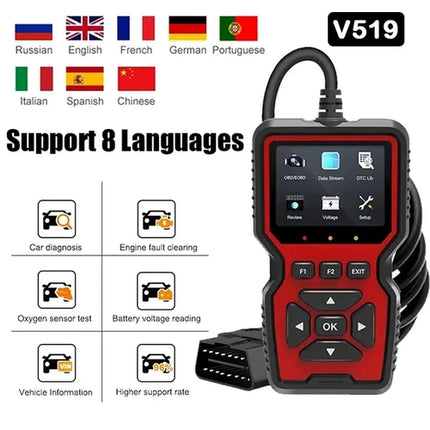 V520 v309  New OBD2 Scanner Professional Auto Engine System Lifetime