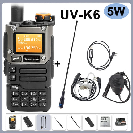 Quansheng UV-K6 Walkie Talkie 5W Air Band Radio Type C Charge UHF VHF