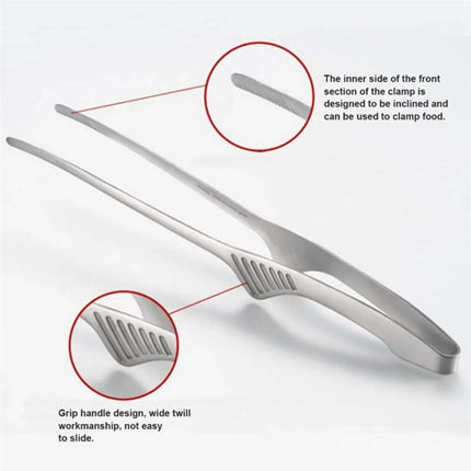 JJYY 304 Stainless Steel Food Tongs Long Handle Non-Slip Barbecue
