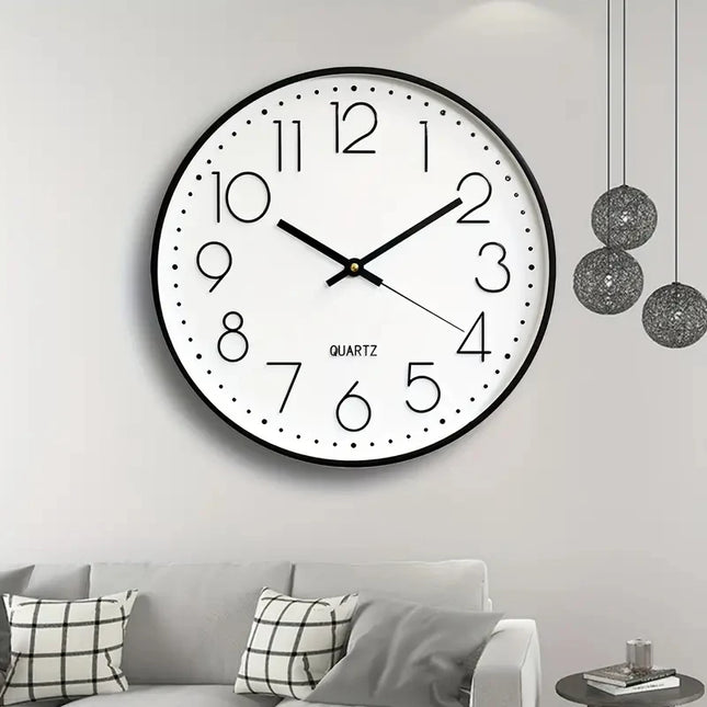 8 Inch Quartz Wall Clock Simple Mute Clock Hole-free Cubic Digital