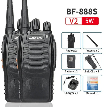 5W Baofeng BF-888S Walkie Talkie USB Plug Dual Band Portable Two Way