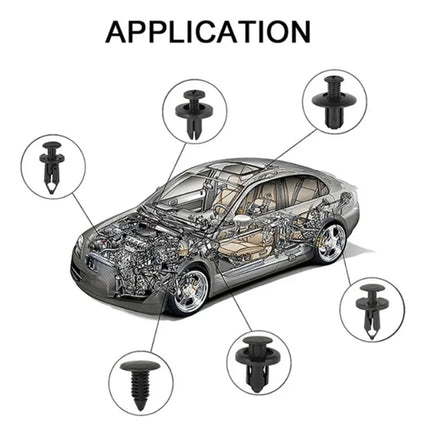 190PCS rivet fasteners, 6 models and sizes, body fixing clip bumper,
