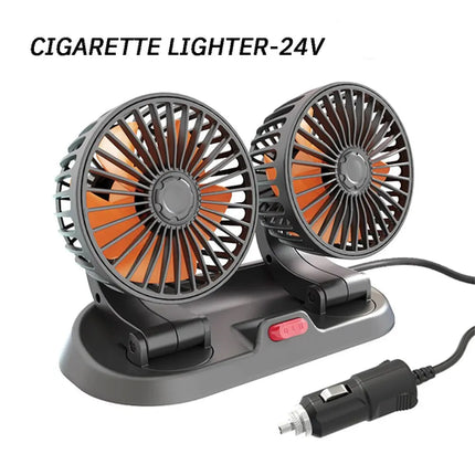 5V 12V 24V Car Fan Cooling Car Fan Dual Head Usb Car Fan 2 Speeds