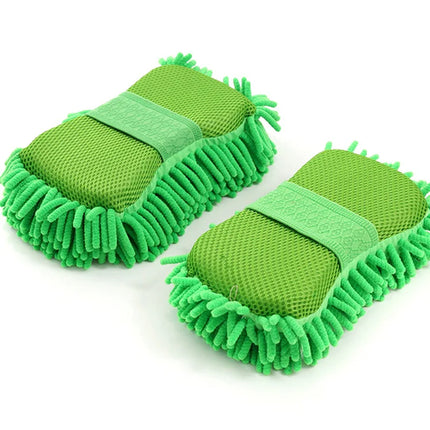 2Pcs Coral Car Washer Gloves Car Cleaning Sponge Care Detailing