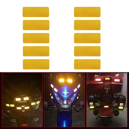 10PCS 3*8CM Car Reflector Safety Strip Stickers Auto Bumper bodywork