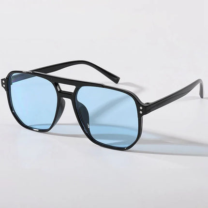 Women Men Square Sun Glasses Retro Polygon Sunglasses Female Black