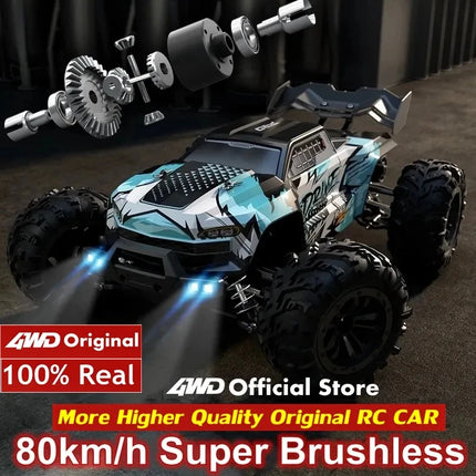Super Brushless 80KM or 50KM/H 4WD RC Car With LED Remote Control Cars
