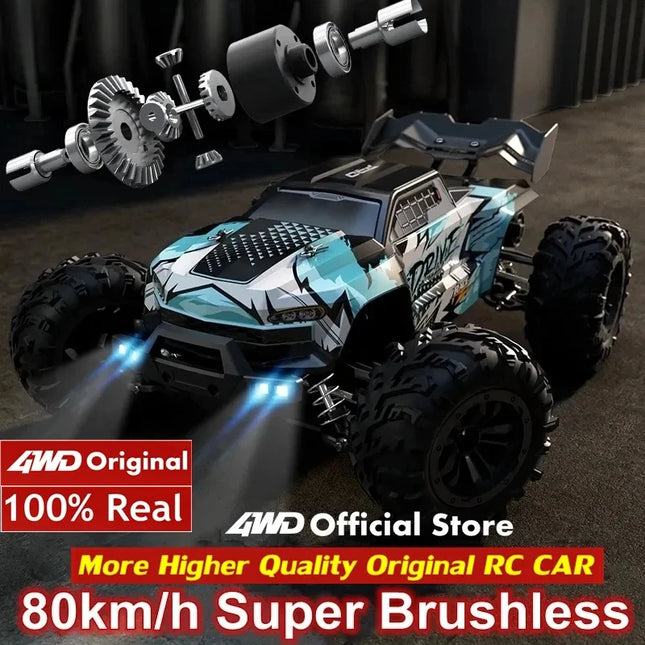 Super Brushless 80KM or 50KM/H 4WD RC Car With LED Remote Control Cars