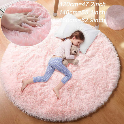 Super Soft Plush Round Rug Mat Fluffy White Carpets For Living Room