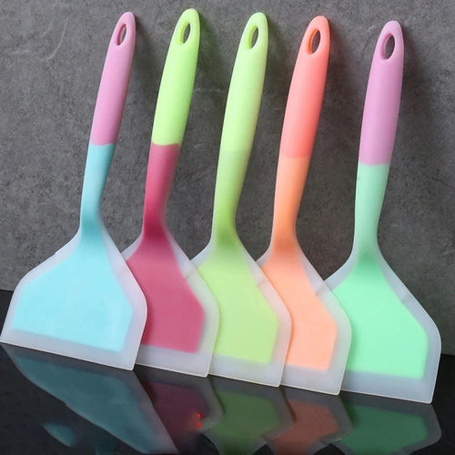 Silicone Spatula for Kitchen Utensils, Dual Color Transparent Handle,