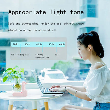 Portable Folding Electric Fan 3-in-1 Mini Handheld Cooling Fan