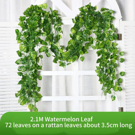 2.1M Green Ivy Leaf Hanging Vine Artificial Garland Silk Wall Plant