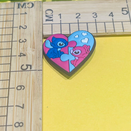 14-27pcs MINISO Stitch Cartoon Shoe Charms PVC DIY Shoes Decoration