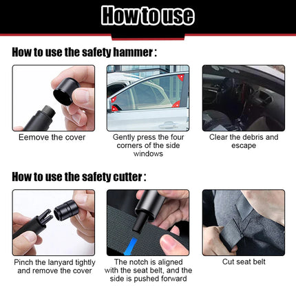 Car Safety Hammer Emergency Glass Breaker Seat Belt Cutter High