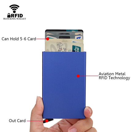 Rfid Smart Wallet Card Holder Metal Thin Slim Men Women Wallets Pop Up