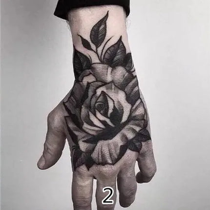 Waterproof Temporary Tattoo Sticker Rose Flower Hand back tatto Art
