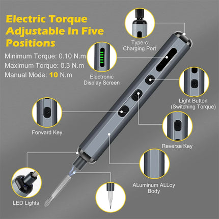 68 in 1 Magnetic Electric Screwdriver Set with 5 Torque Controlled