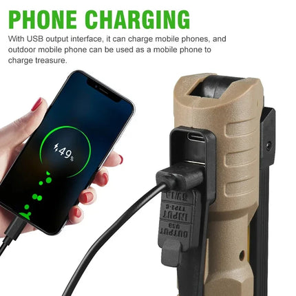 Portable Fold LED Flashlight Strong Magnet COB Working Light Type C