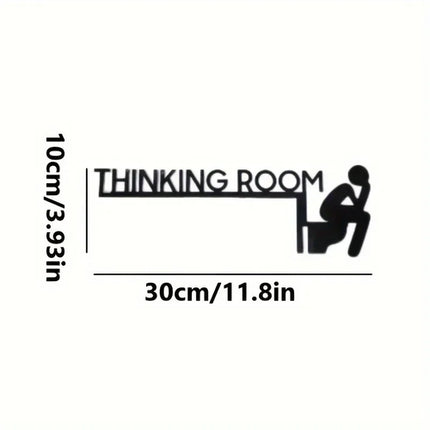 1pc Modern Metal Toilet Door Sign - Stylish Thinking Room Wall