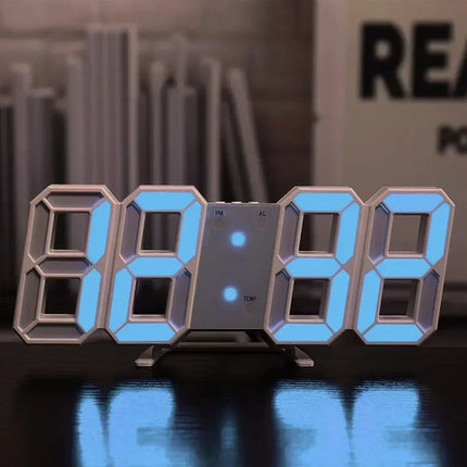 3D LED Digital Clock Wall Decoration Glow Night Mode Decoration for