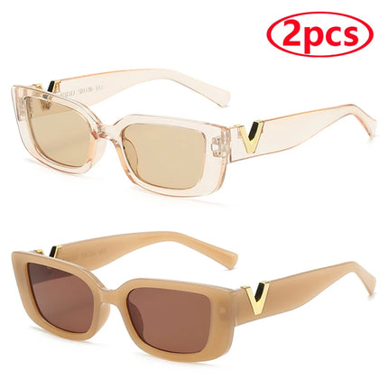 Fashion Rectangle Sunglasses Women Luxury Brand Vintage Small Frame