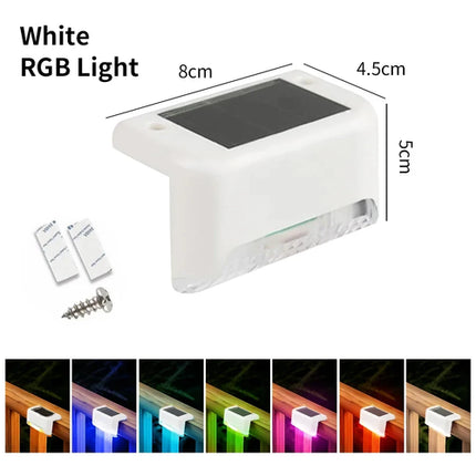 1-8 Pack Led Solar Step Lights Outdoor Fence Garden Lamp for Stairs