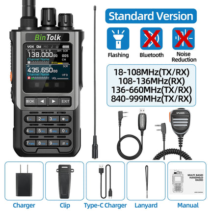 BinTolk BT8200 Walkie Talkie Long Range 10W Tri Power Full Band