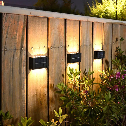 1pc 2/4/6/8/10/12LEDs Solar LED Wall Lights, Outdoor Wall Lamp For