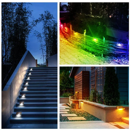 1-8 Pack Led Solar Step Lights Outdoor Fence Garden Lamp for Stairs