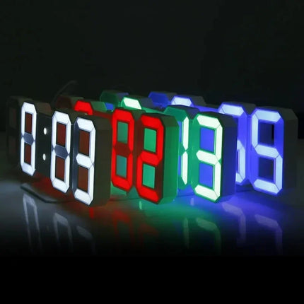 3D LED Digital Clock Wall Decoration Glow Night Mode Decoration for