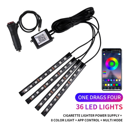 Neon LED Car Interior Ambient Foot Strip Light Kit Accessories RGB
