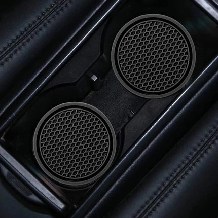 2pcs Black Car Auto Cup Holder Anti Slip Insert Coasters Pads Interior