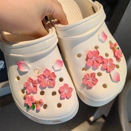 Purple Flowers Shoe Charms Designer DIY Cute Shoes Decaration Party