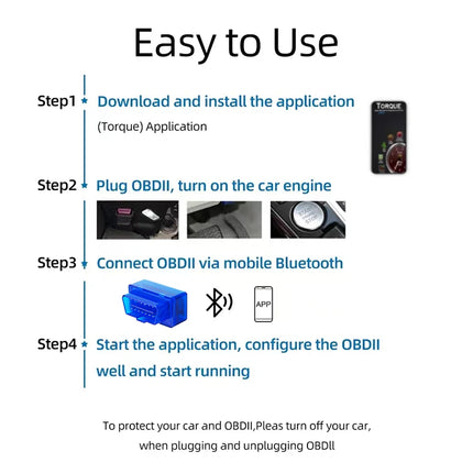 Mini ELM327 V2.1 OBD2 Scanner Code Reader Bluetooth Car Diagnostic