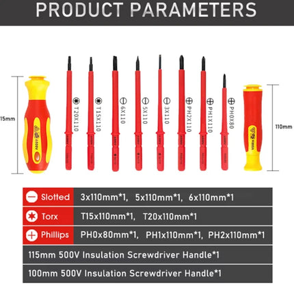 Interchangeable Blade VDE Insulated Screwdriver Set with