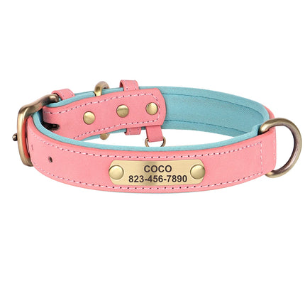Personalized  PU Leather Dog Collar Free Engraved Dog ID Collars