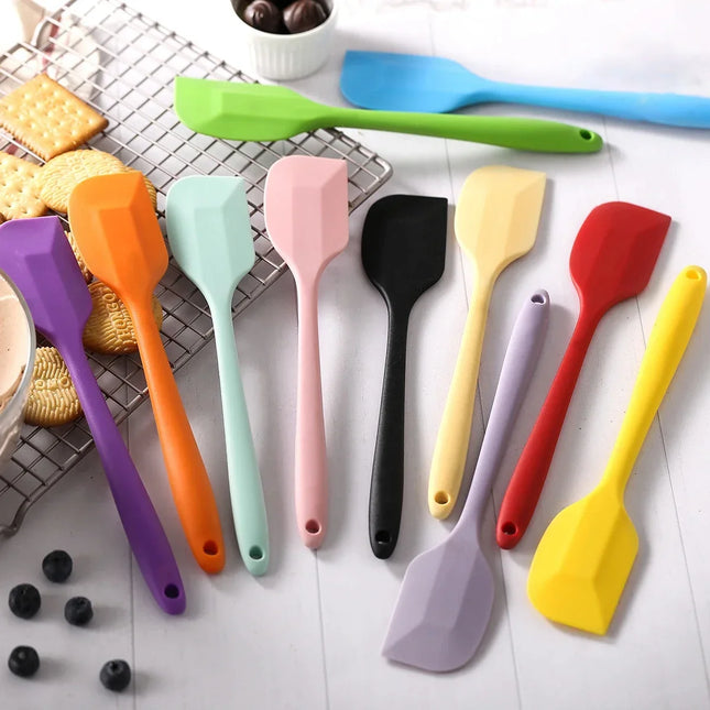 1PC Small Heat Resistant Integrate Handle Silicone Spooncolor Silicone